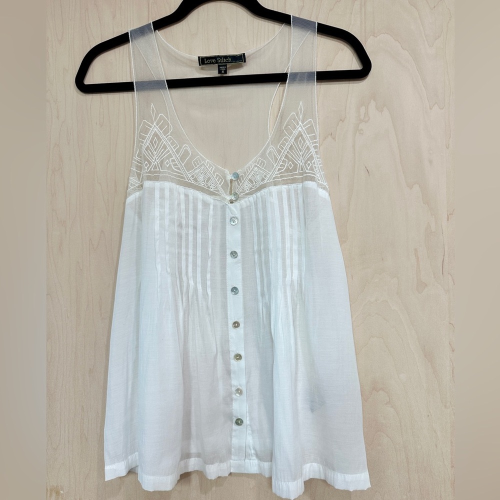 Love Stitch Sheer Top